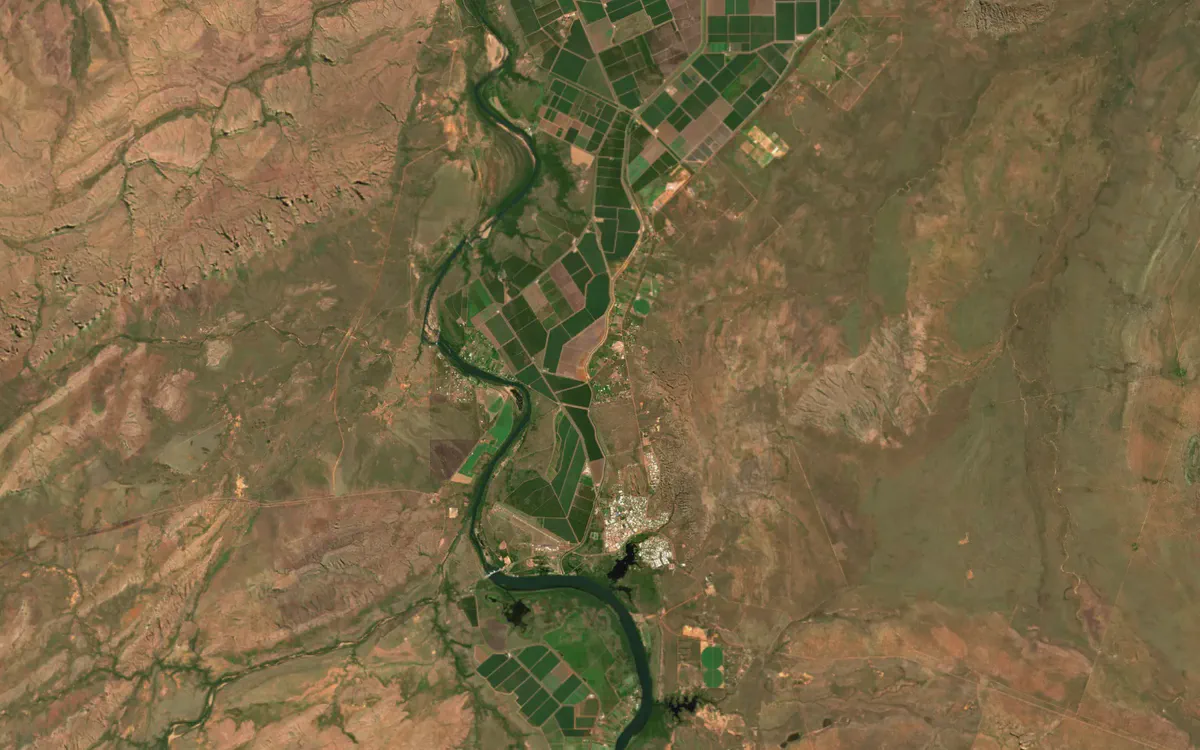True colour: Irrigation along the Ord River, Western Australia